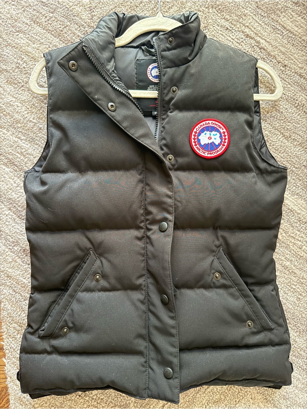 Canada Goose Black Puffer Vest with Signature Patch